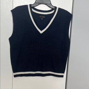 Ambiance Dark Blue V-Neck Sweater Vest